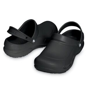 NEW Crocs 10075 Adult Bistro Crocs At Work Clogs Slip Resistant Shoes In Black